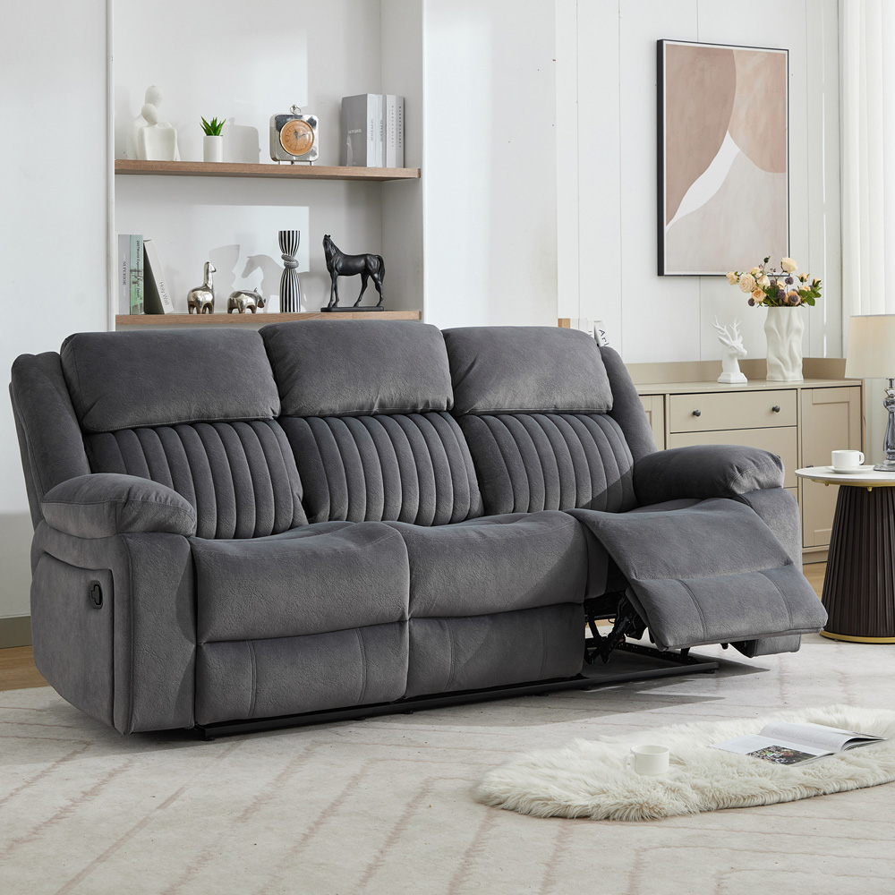 Dutch 3 Seater Recliner Slate Grey