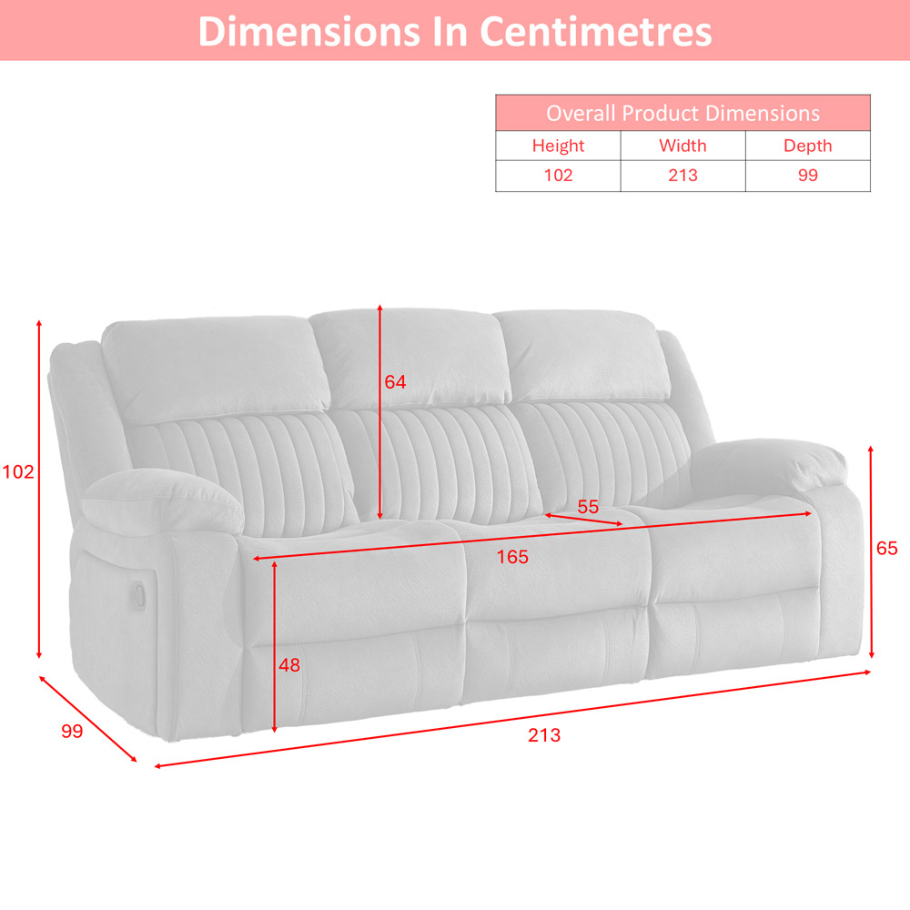 Dutch 3 Seater Recliner Slate Grey