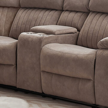 Dutch 2 Seater Recliner With Console Taupe