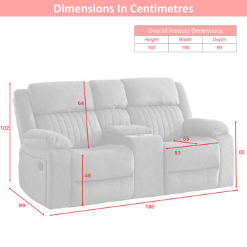Dutch 2 Seater Recliner With Console Taupe