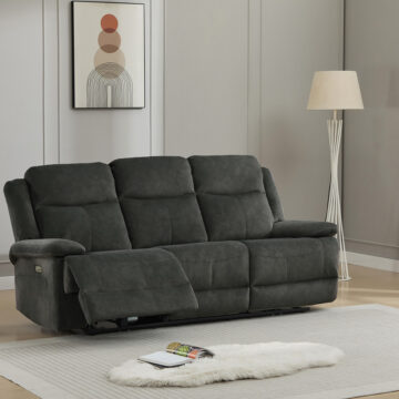 Stonebay 3 Seater Electric Recliner Thunder | Assembly Required