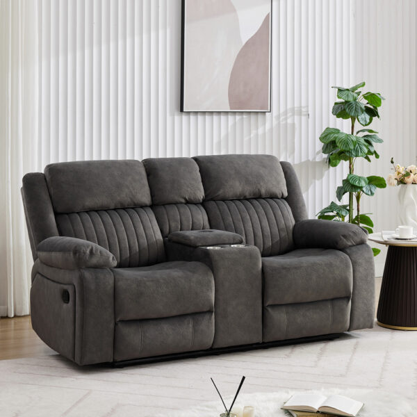 Dutch 2 Seater Recliner With Console Iron | Assembly Required