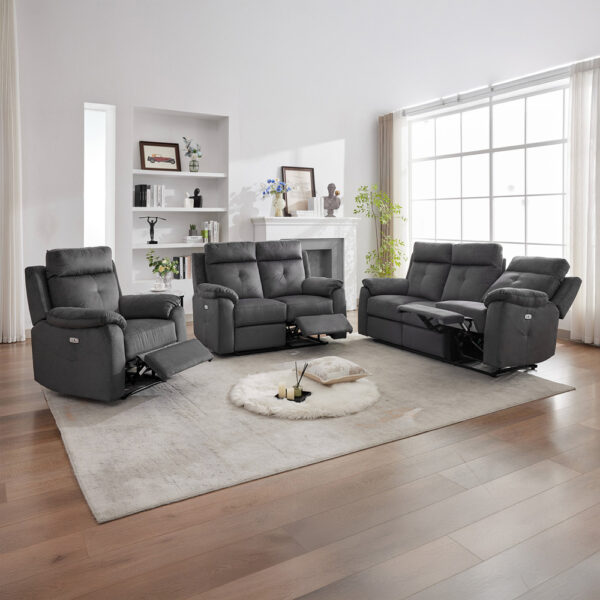 Verano  3+1+1 Fabric Suite Anthracite (Electric) | Assembly Required