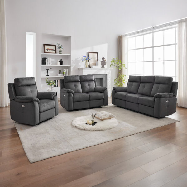 Verano  3+1+1 Fabric Suite Anthracite (Electric) | Assembly Required