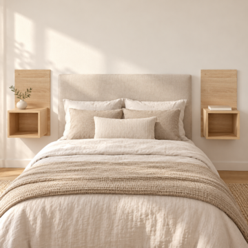 Pair of Alderley Wall Hanging Open Compact Bedside Tables | Oak Finish