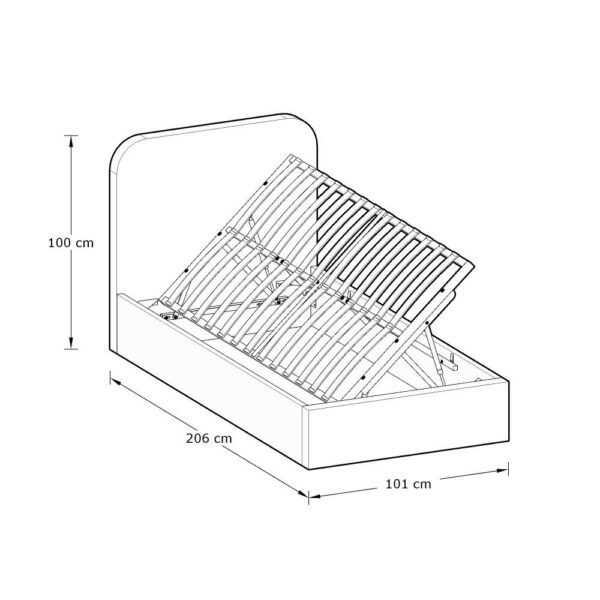 Chisholm 90cm Ottoman Bed - Soft Grey | Assembly Required