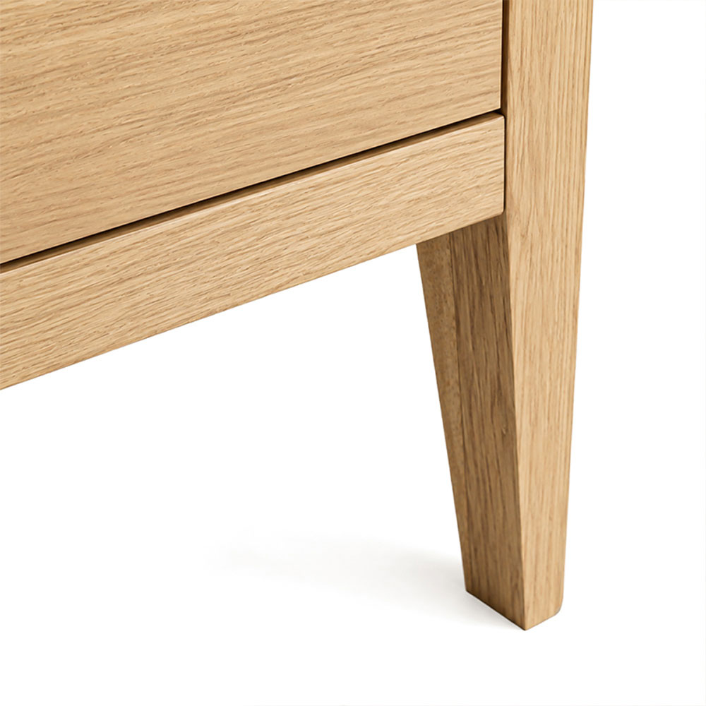 Dover Light Oak 2 Drawer Bedside Cabinet | Assembled