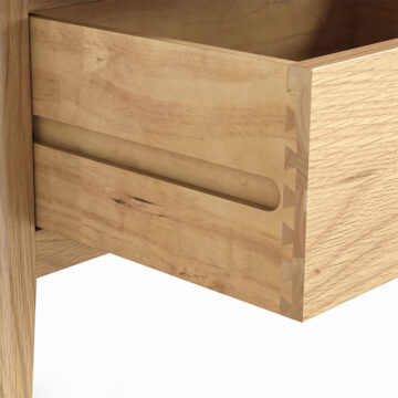 Dover Light Oak 2 Drawer Bedside Cabinet | Assembled