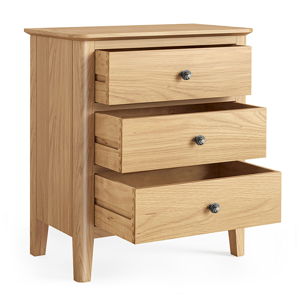 Dover Light Oak Chest of 3 Drawers | Assembled