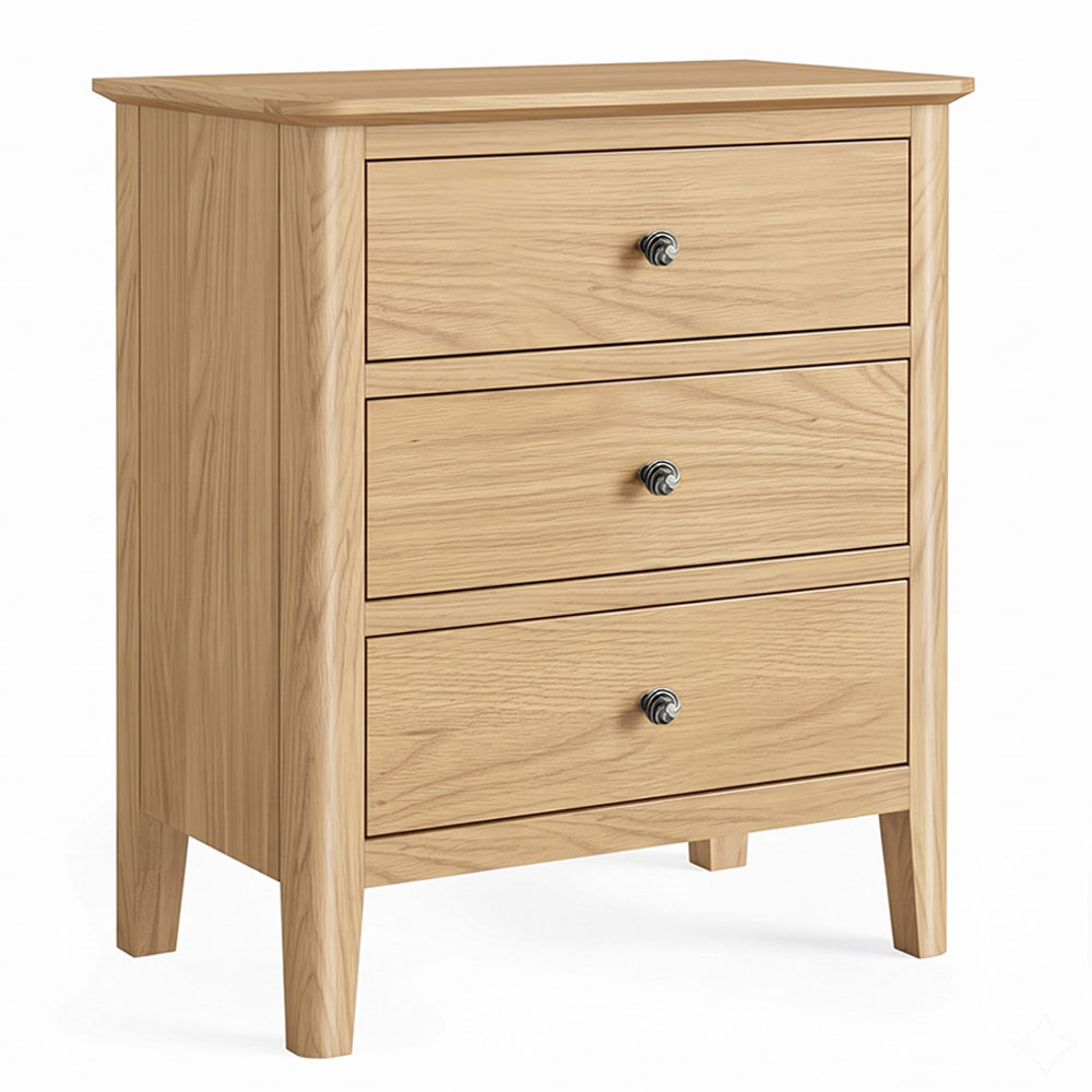 Dover Light Oak Chest of 3 Drawers | Assembled