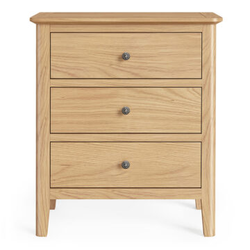 Dover Light Oak Chest of 3 Drawers | Assembled