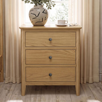 Dover Light Oak Chest of 3 Drawers | Assembled