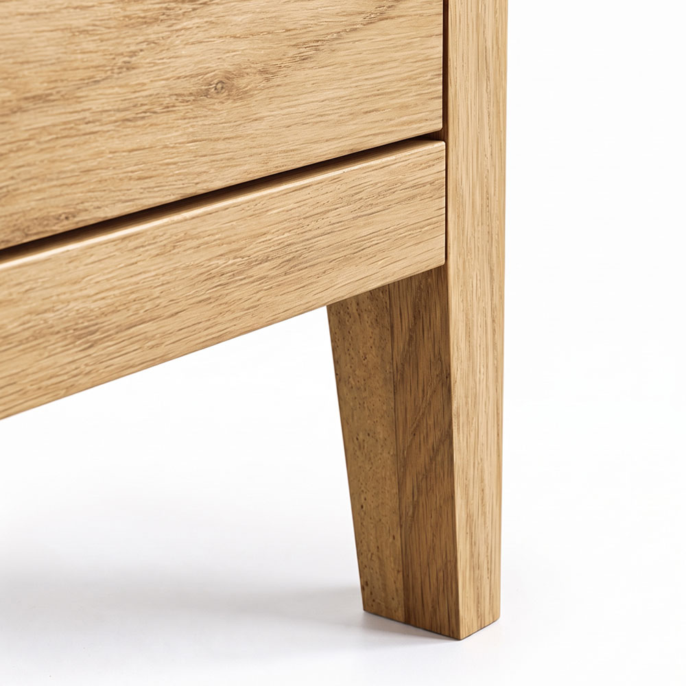 Dover Light Oak 5 Drawer Tallboy | Assembled