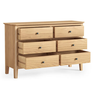 Dover Light Oak Chest of 6 Drawers | Assembled