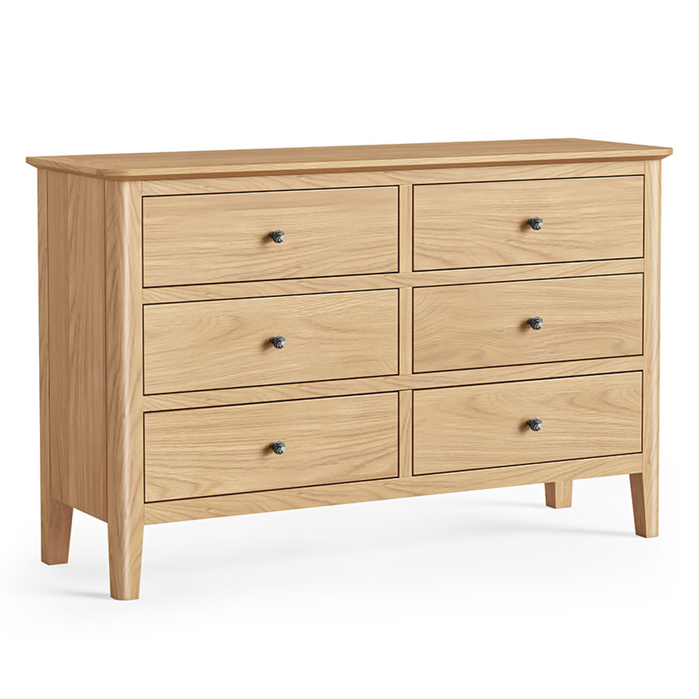 Dover Light Oak Chest of 6 Drawers | Assembled