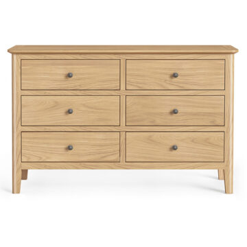Dover Light Oak Chest of 6 Drawers | Assembled