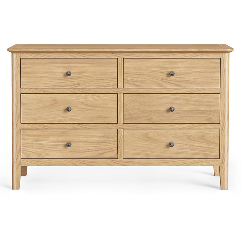 Dover Light Oak Chest of 6 Drawers | Assembled
