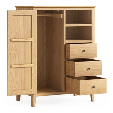 Dover Light Oak Combi Wardrobe | Assembled