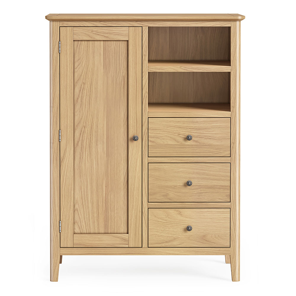 Dover Light Oak Combi Wardrobe | Assembled