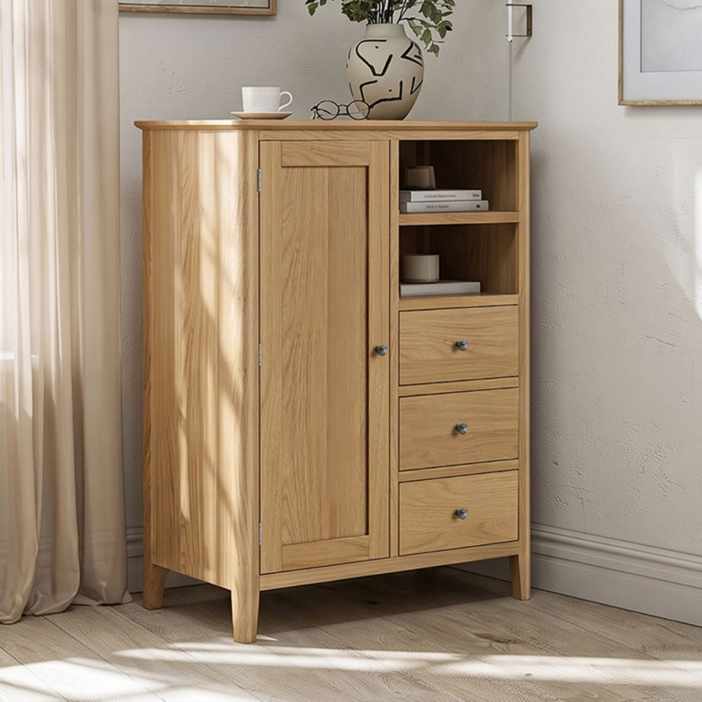 Dover Light Oak Combi Wardrobe | Assembled