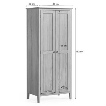 Dover Light Oak Full Hanging Wardrobe
