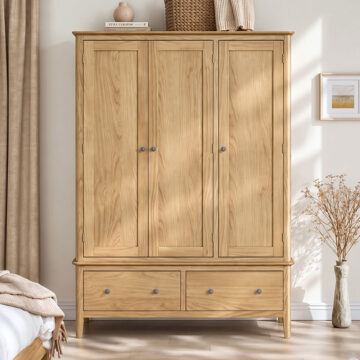 Dover Light Oak Triple Wardrobe