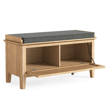 Dover Light Oak Storage Bench | Assembled