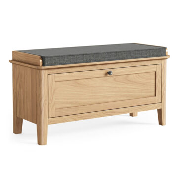 Dover Light Oak Storage Bench | Assembled