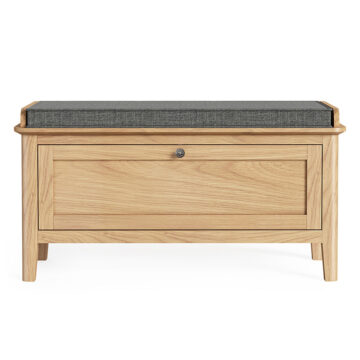 Dover Light Oak Storage Bench | Assembled
