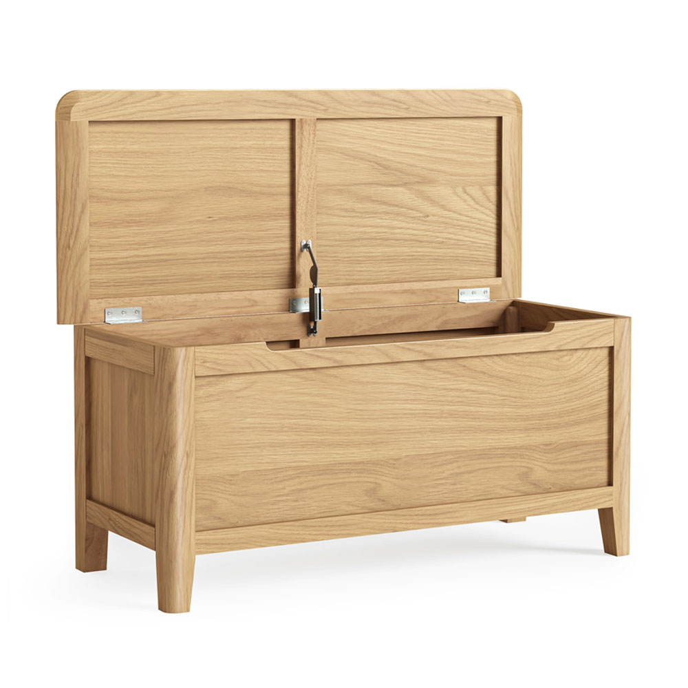 Dover Light Oak Blanket Box | Assembled