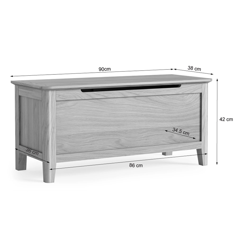 Dover Light Oak Blanket Box | Assembled