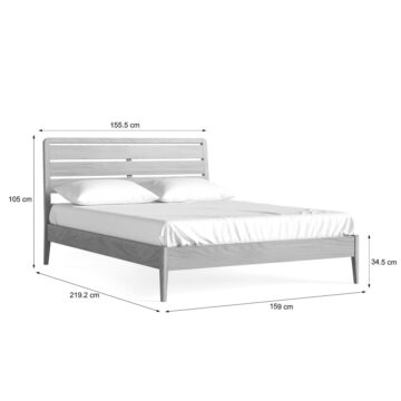 Dover Light Oak 5′ King Size Bed