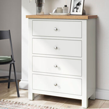 Westcliffe White 4 Drawer Chest | Assembled | Clearance