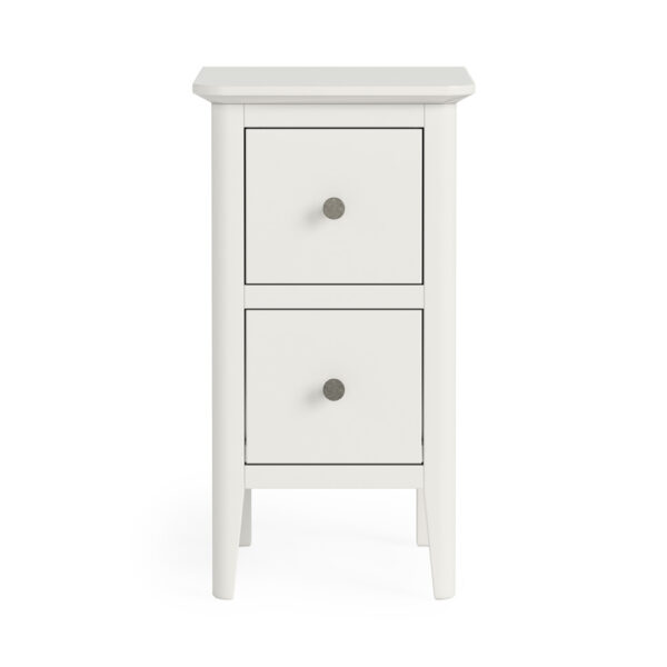 Folkestone White Narrow Bedside Cabinet | Fully Assembled | Clearance