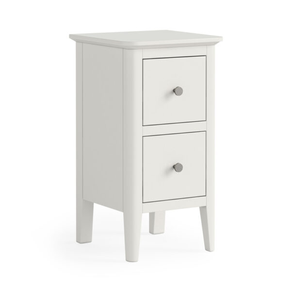 Folkestone White Narrow Bedside Cabinet | Fully Assembled | Clearance