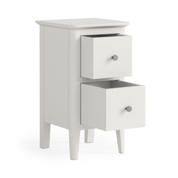 Folkestone White Narrow Bedside Cabinet | Fully Assembled | Clearance