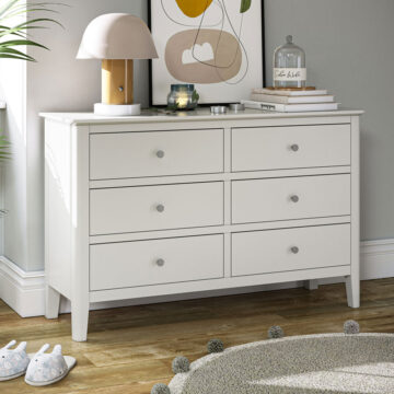 Folkestone White Chest of 6 Drawers | Assembled