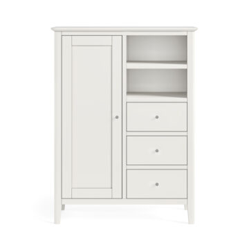 Folkestone White Combi Wardrobe with Drawers | Assembled