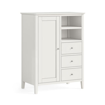 Folkestone White Combi Wardrobe with Drawers | Assembled