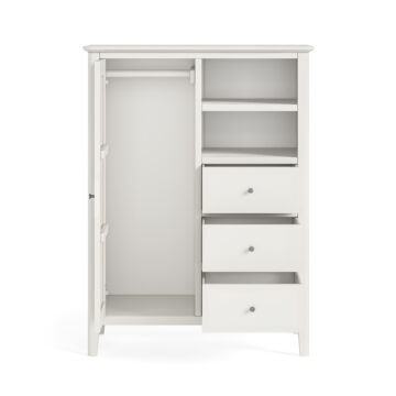 Folkestone White Combi Wardrobe with Drawers | Assembled