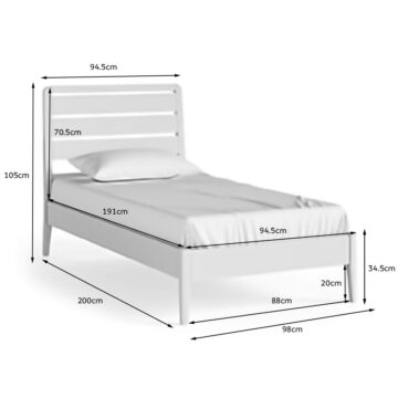 Dover White 3′ Single Bed | Clearance
