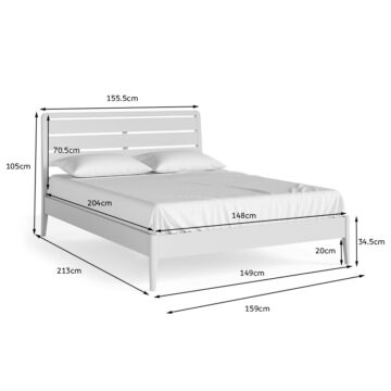 Dover White 5′ King Size Bed