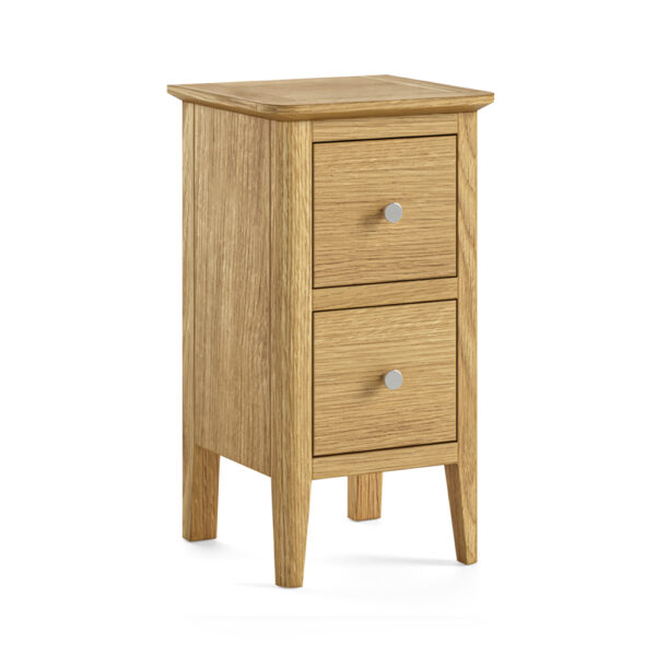 Dover Light Oak Narrow Bedside Cabinet | Assembled