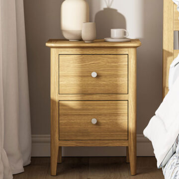 Dover Light Oak Bedside Cabinet | Assembled