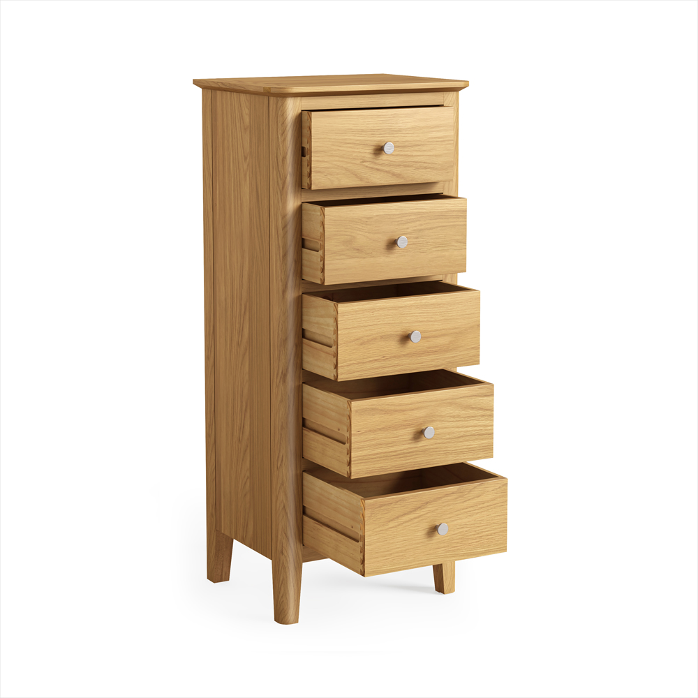 Dover Light Oak Drawer Tallboy Assembled Oak World