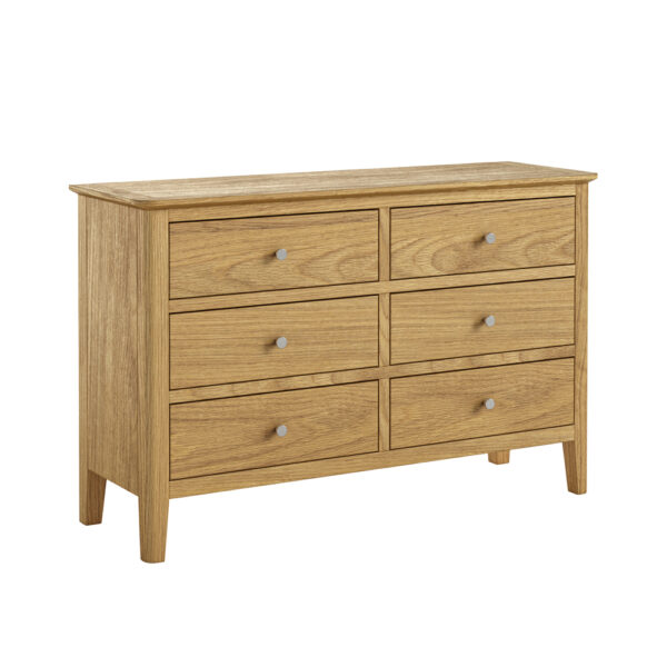 Dover Light Oak Chest of 6 Drawers | Assembled