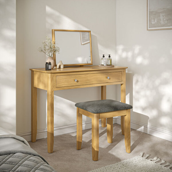 Dover Light Oak Dressing Table Set