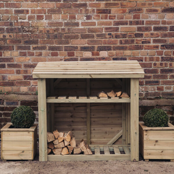 4Ft X 4Ft Log Store With Kindling Shelf | Assembly Required