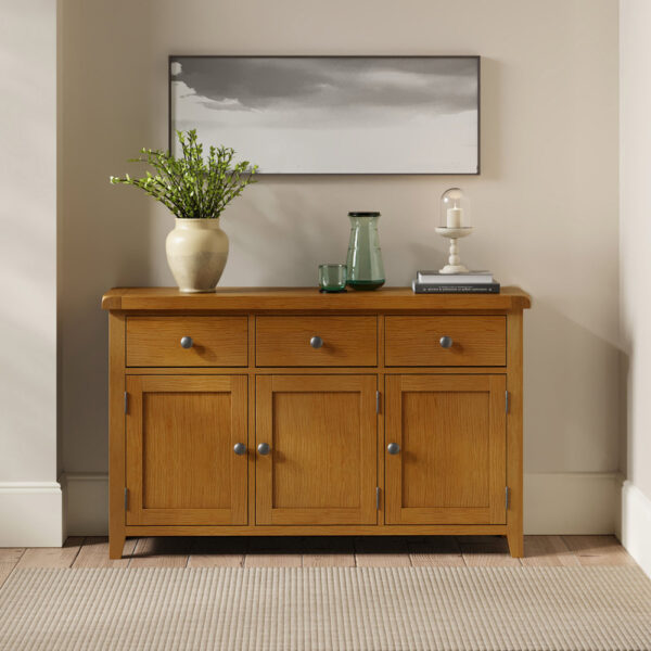 Easton Oak 3 Door 3 Drawer  Sideboard | Fully Assembled