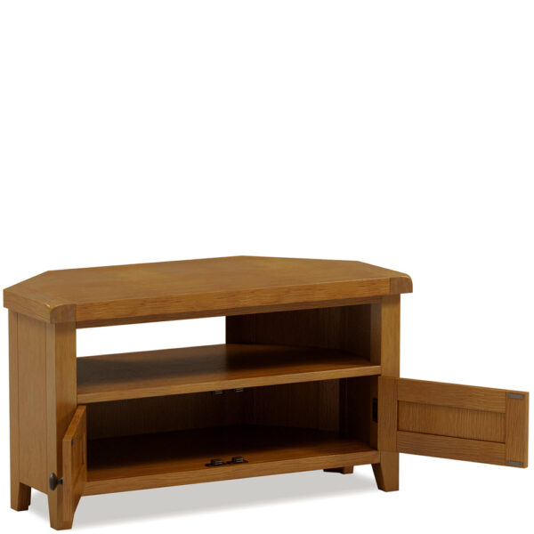 Easton Oak Corner Tv Unit | Fully Assembled